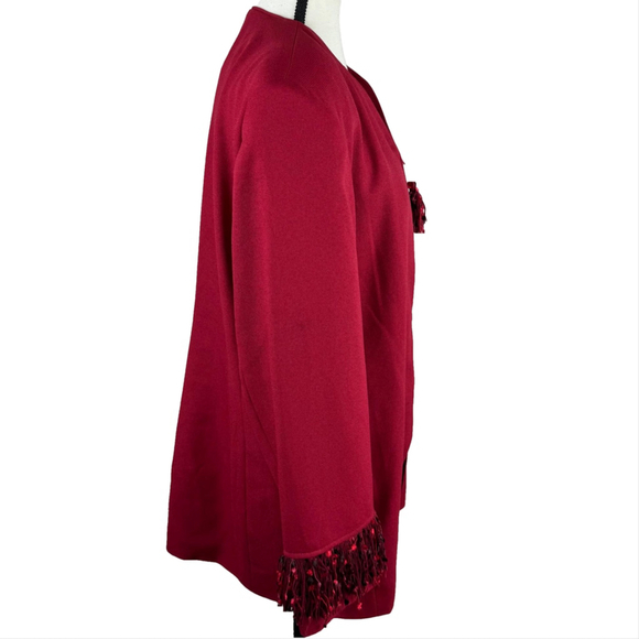 Laura Henson Vintage Red Full Zip Blazer Jacket Women's 16 - Picture 4 of 10